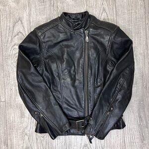 Black Women’s Harley Davidson Leather Moto Jacket
